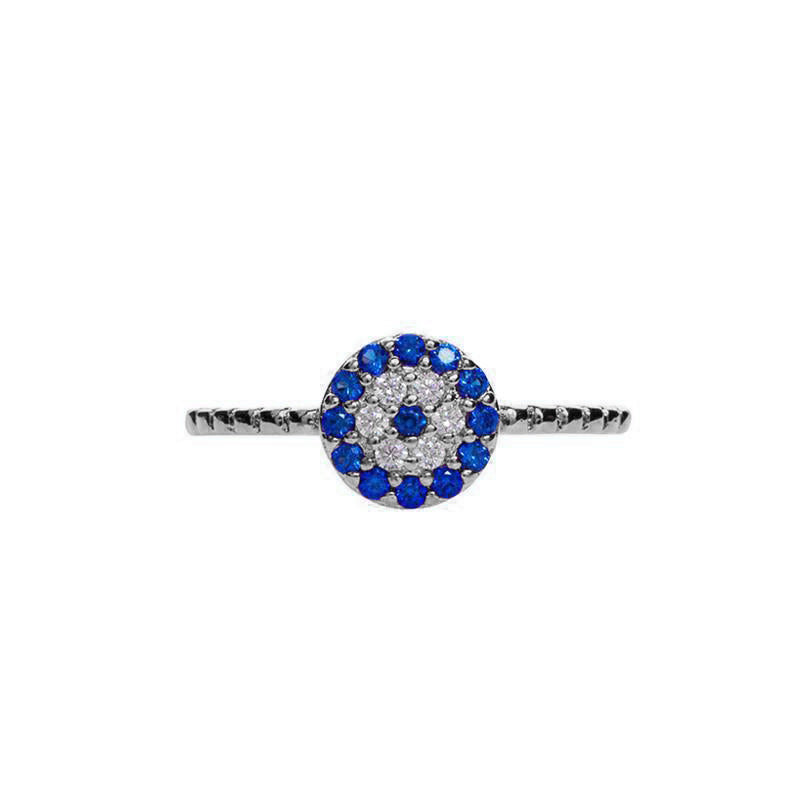 Evil eye crystal ring