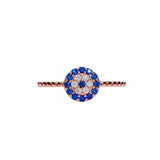 Evil eye crystal ring