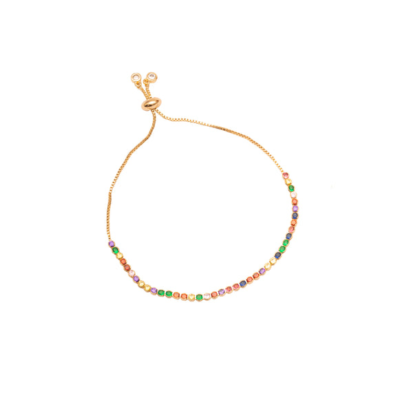 Tania multi-coloured crystal tennis bracelet