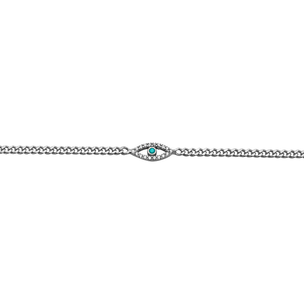 Evil eye turquoise curb link bracelet