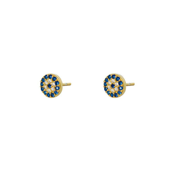 Evil eye gold stud