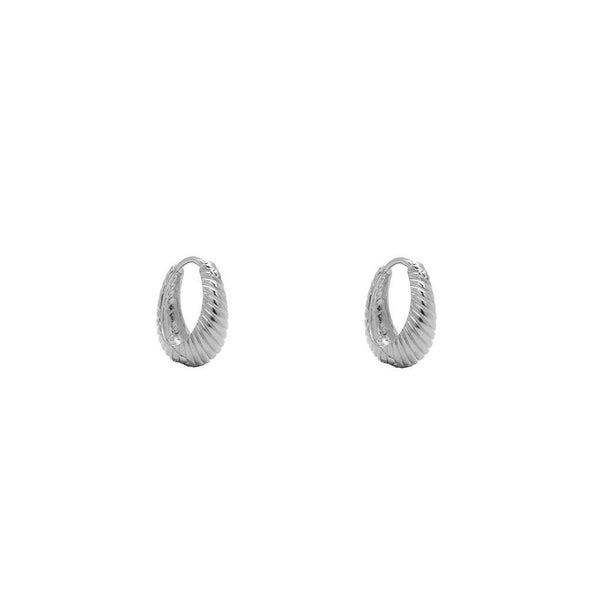 Fayoli sterling silver textured hoop earring