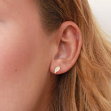 Feather 2 micron gold studs