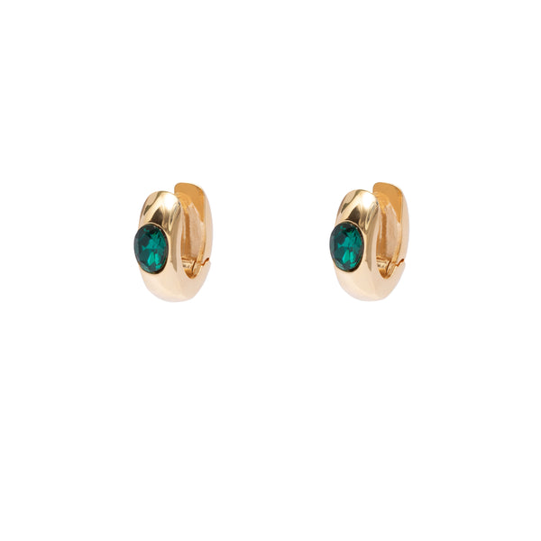 Mahola gold emerald hoops