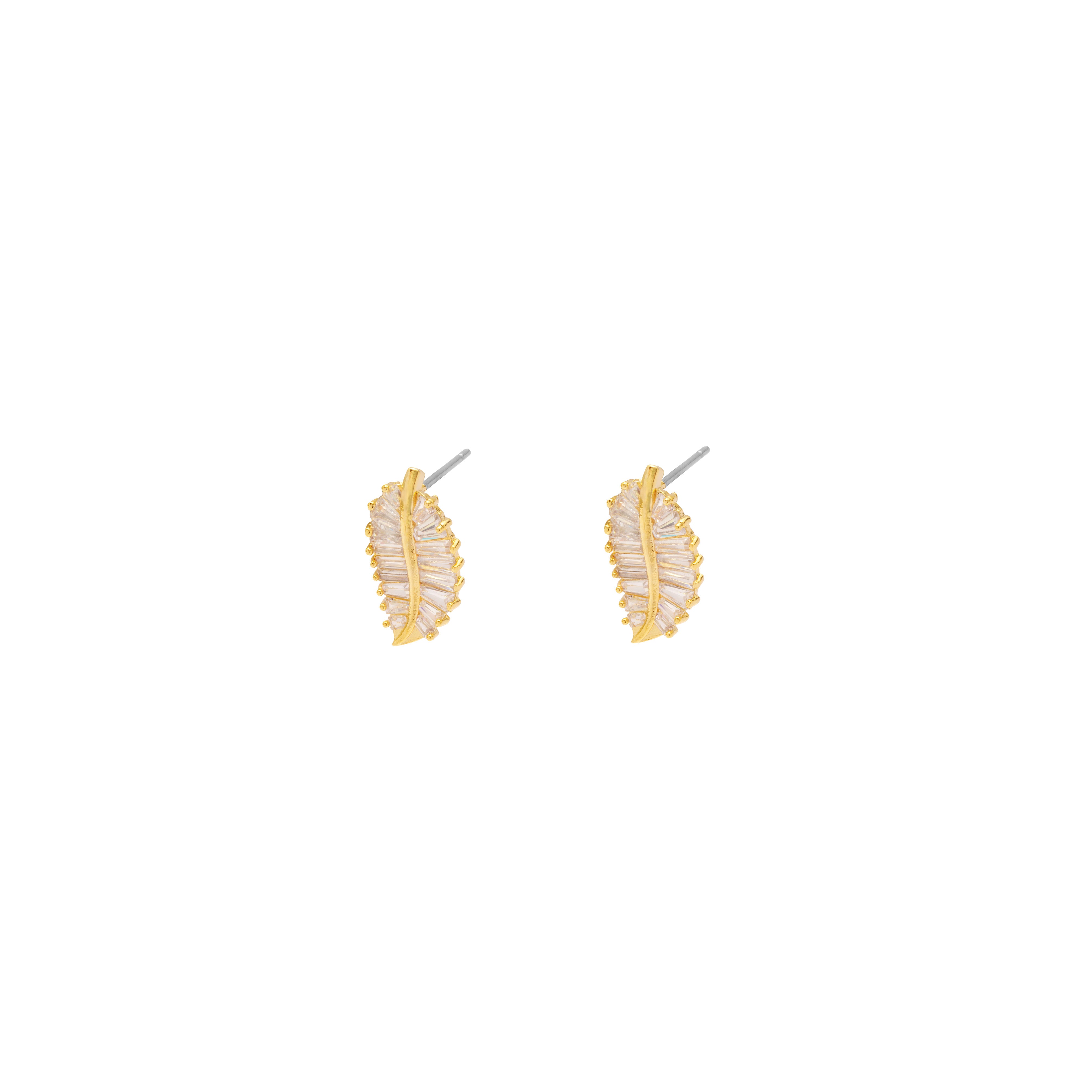 Tamar leaf crystal studs | MEZI