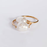 Gael freshwater pearl gold ring
