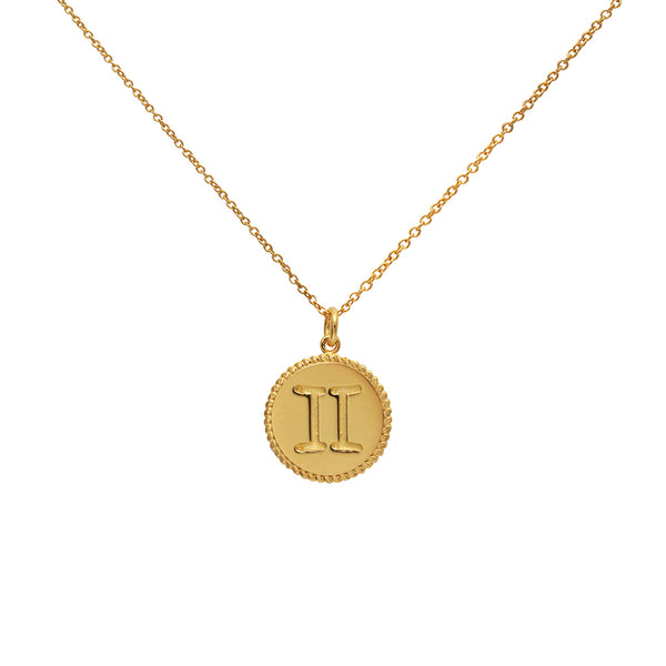 Gemini star sign gold necklace