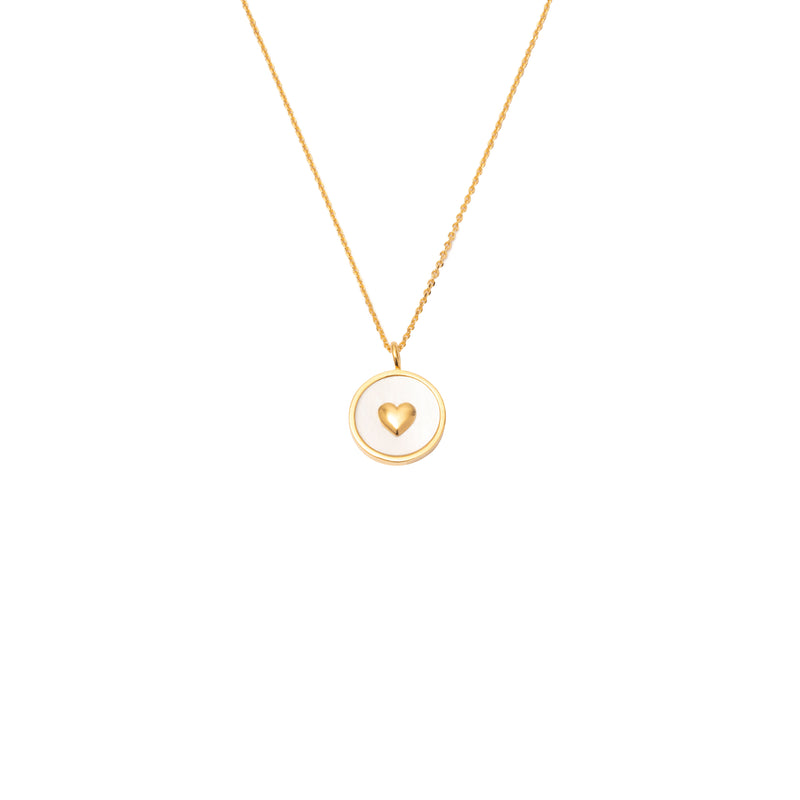 Unica love heart mother of pearl pendant