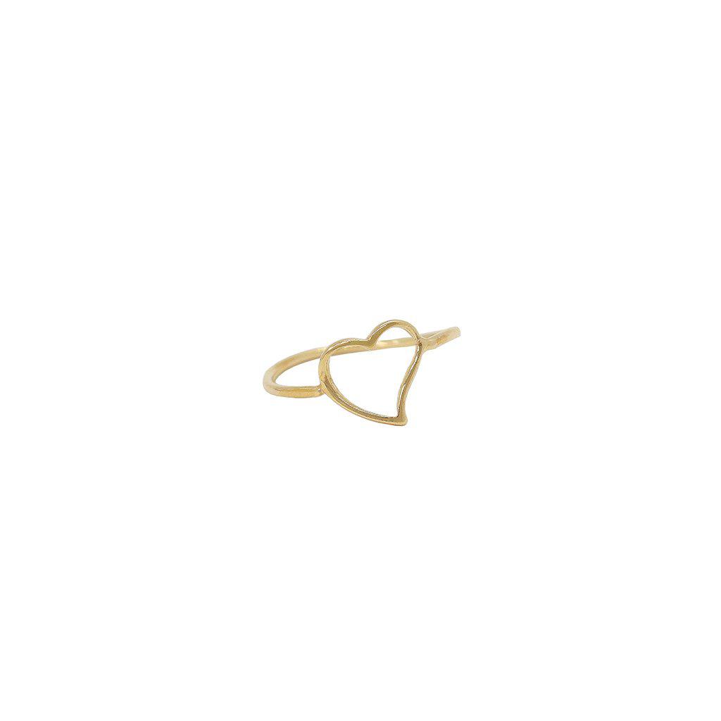 Heart hollow 2 micron gold ring | MEZI