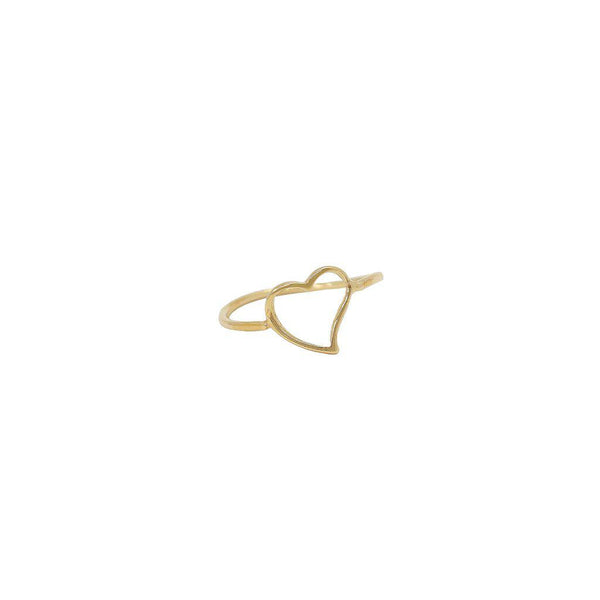 Heart hollow 2 micron gold ring