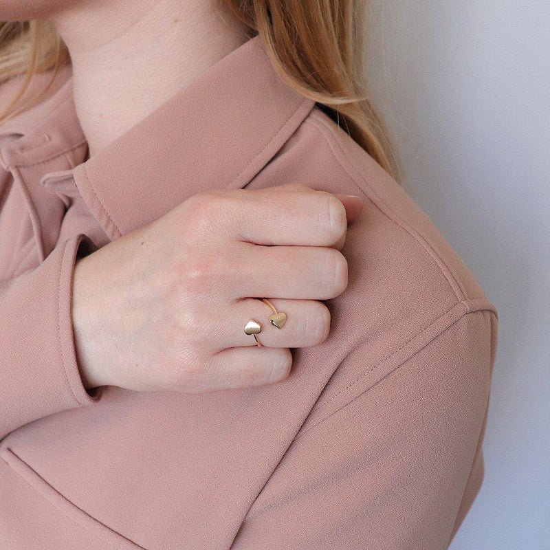 Heart 2 micron gold ring