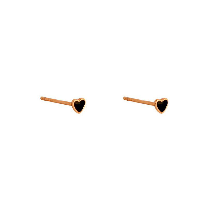 Heart small onyx studs