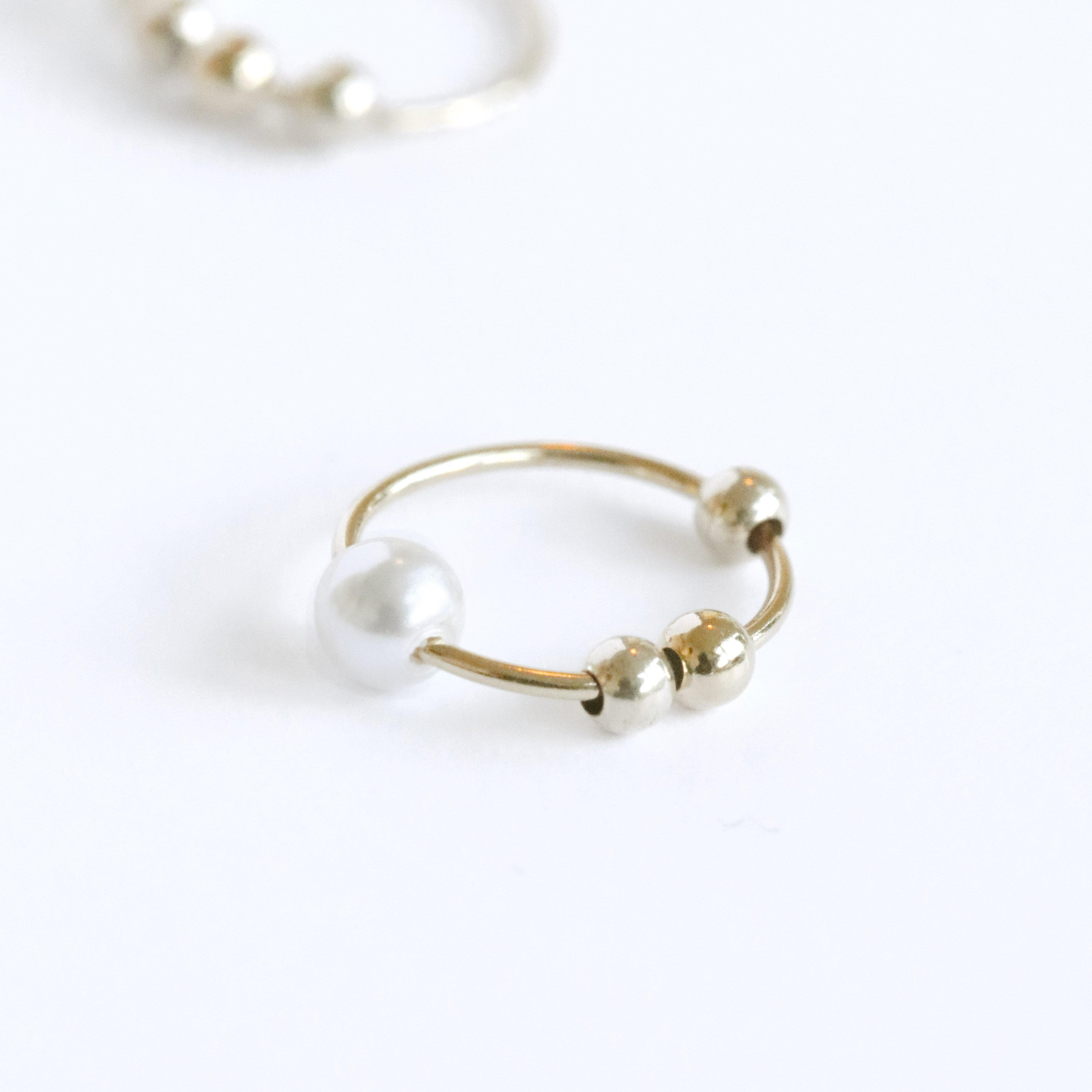 Sammy shell based pearl sleeper earring | MEZI