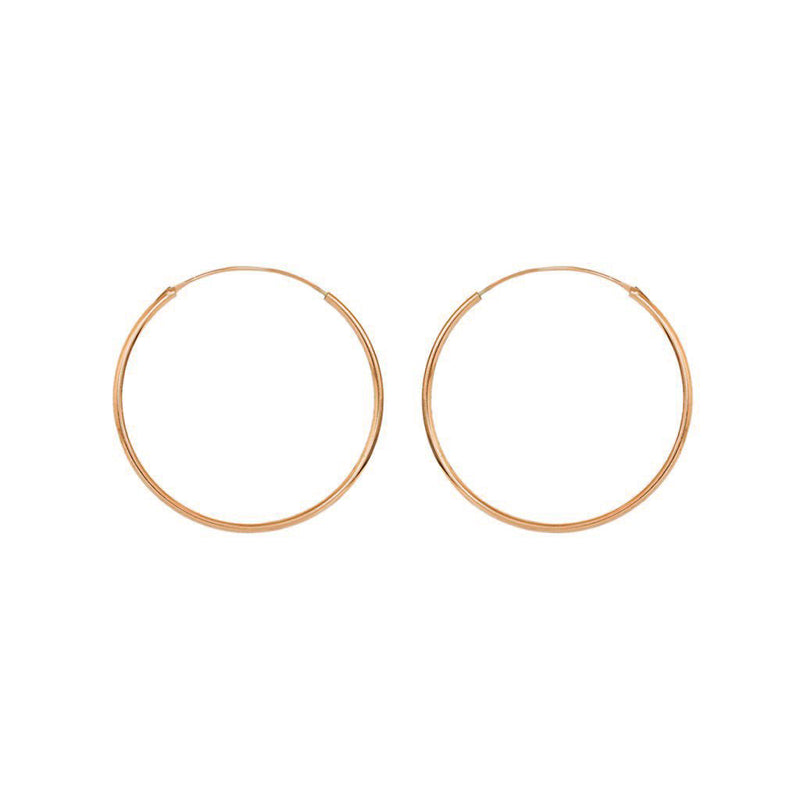 Plain hoops 2 micron rose gold plated