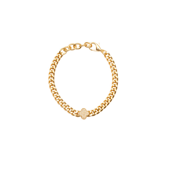 Clover crystal chain bracelet