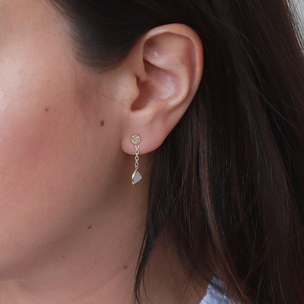 Imelda moonstone gold semi precious stone earrings