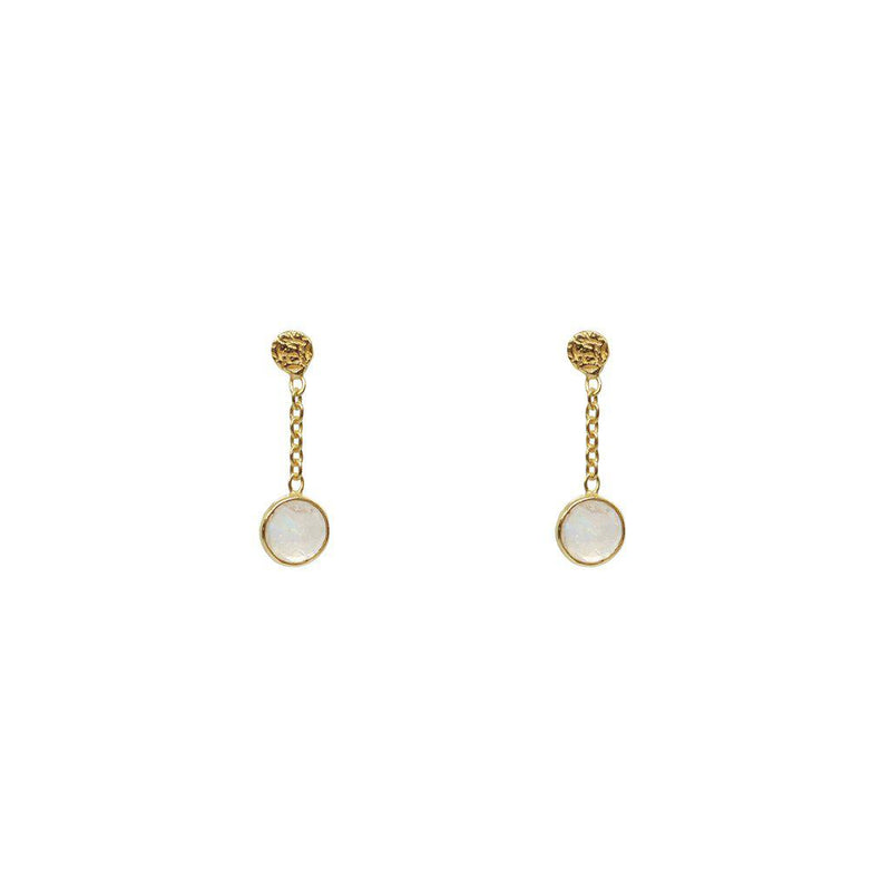 Imelda moonstone gold semi precious stone earrings