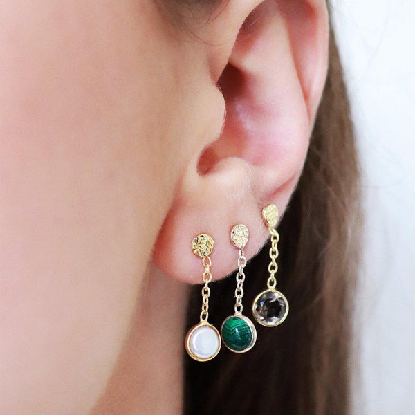 Imelda freshwater pearl semi precious stone earrings