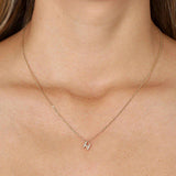 Initial crystal small pendant necklace