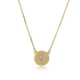 INITIAL GOLD DISC NECKLACE-Initials-MEZI