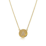 INITIAL GOLD DISC NECKLACE-Initials-MEZI