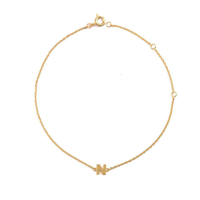 INITIAL PLAIN GOLD BRACELET-Initials-MEZI