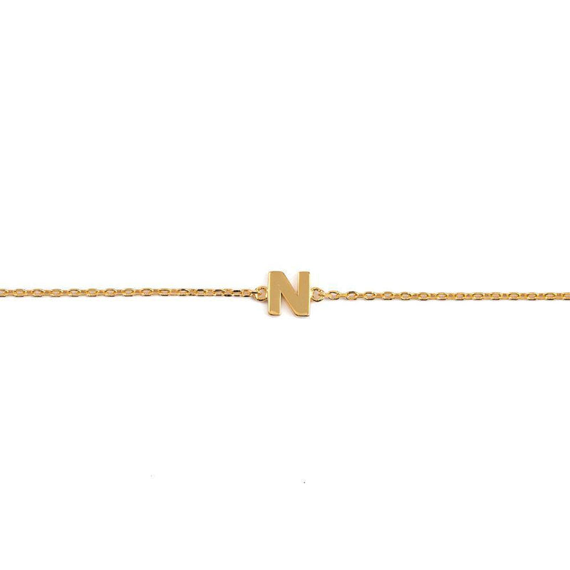 INITIAL PLAIN GOLD BRACELET-Initials-MEZI