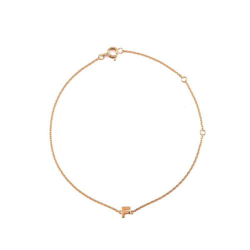 INITIAL PLAIN ROSE GOLD BRACELET-Initials-MEZI