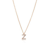 Initial crystal small pendant necklace