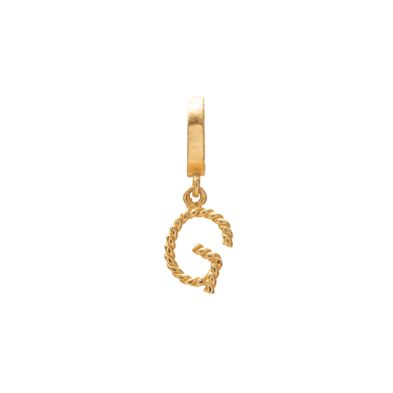 Initial small charm gold hinge pendant