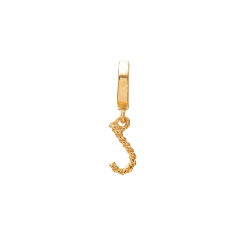 Initial small charm gold hinge pendant