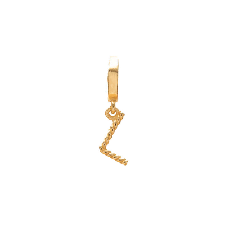 Initial small charm gold hinge pendant