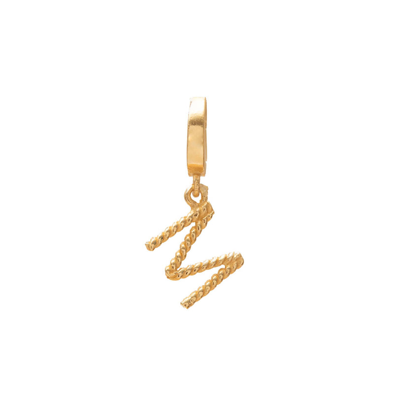 Initial small charm gold hinge pendant