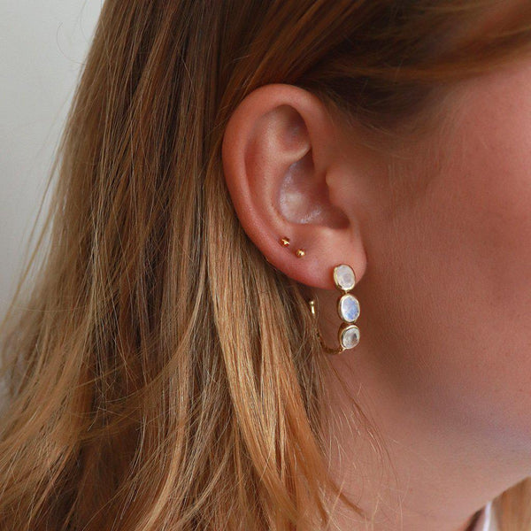 Ivah 2 micron gold moonstone studs