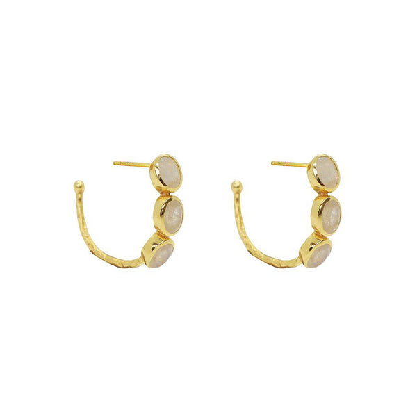 Ivah 2 micron gold moonstone studs