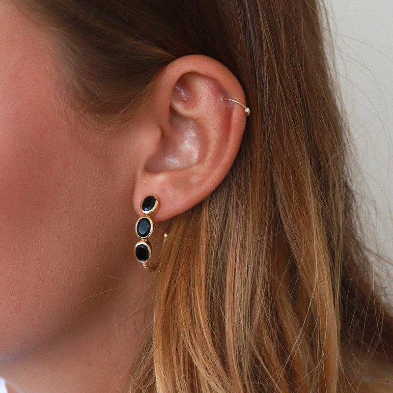 Ivah 2 micron gold onyx studs