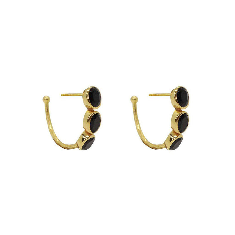 Ivah 2 micron gold onyx studs