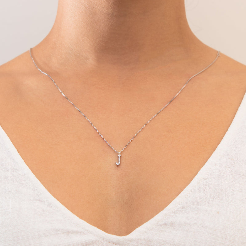 Initial crystal large pendant necklace