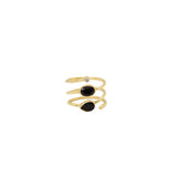 Janay 2 micron gold plated onyx and crystal ring