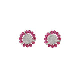 Jazlyn pink tourmaline silver stud earrings