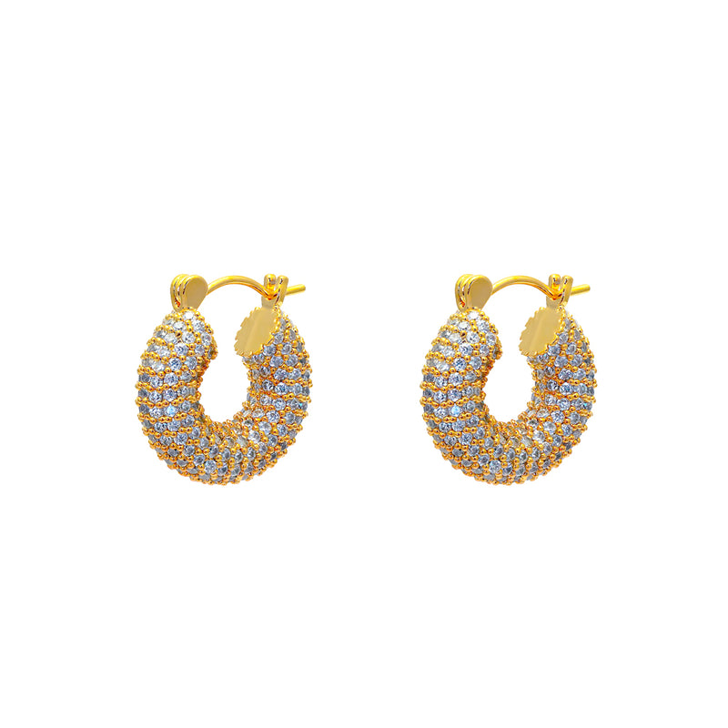 Kayia thick pave crystal hoop earrings