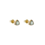 Leville semi-precious 2 micron gold studs