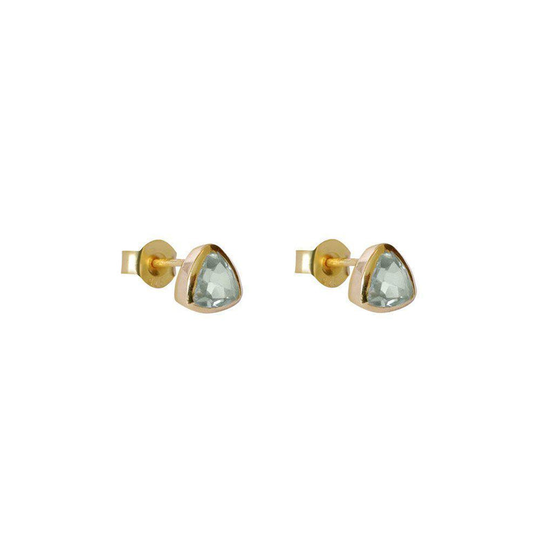 Leville semi-precious 2 micron gold studs