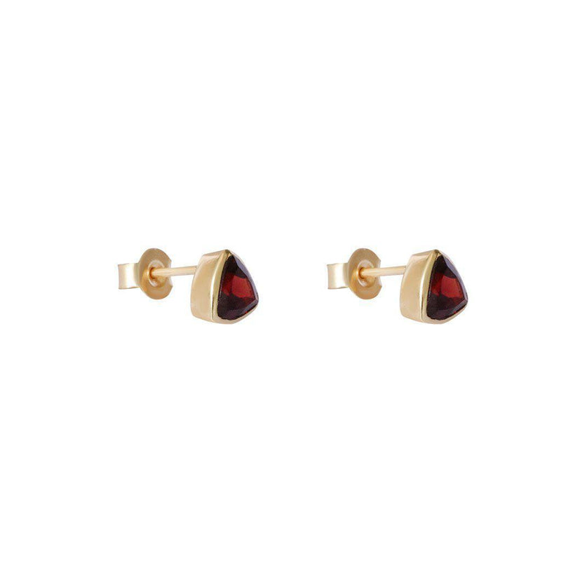 Leville semi-precious 2 micron gold studs