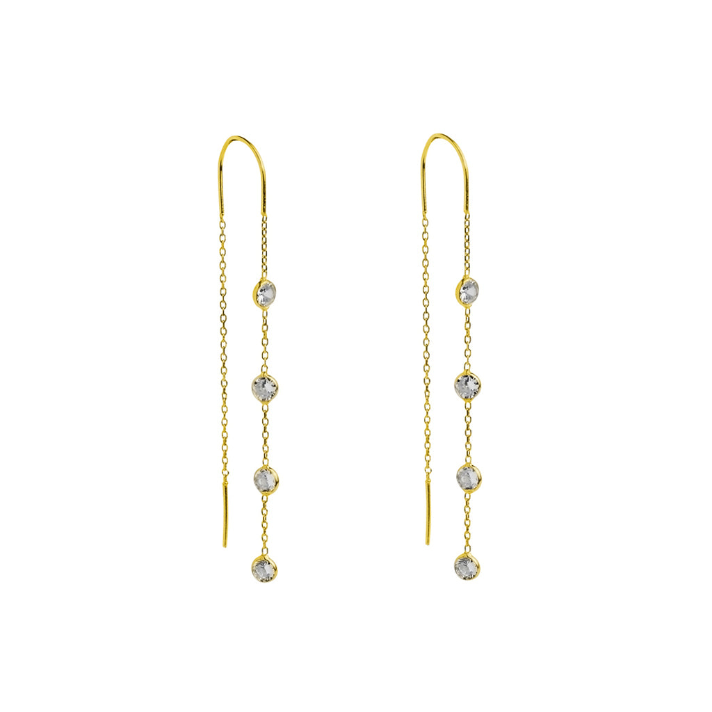 Keva thread hook crystal earrings | MEZI