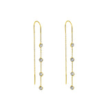 Keva thread hook crystal earrings