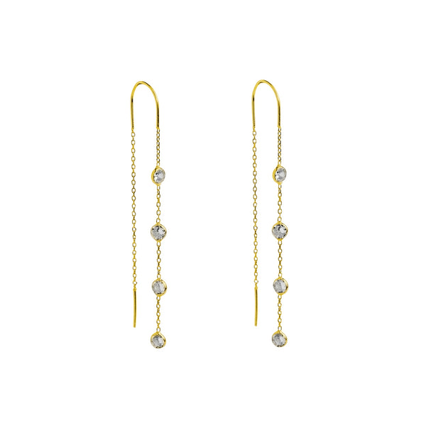 Keva thread hook crystal earrings