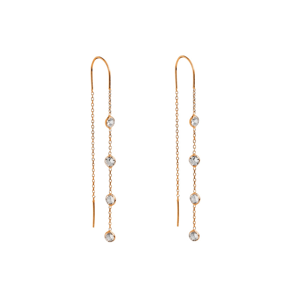 Keva thread hook crystal earrings | MEZI
