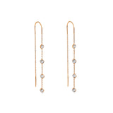 Keva thread hook crystal earrings