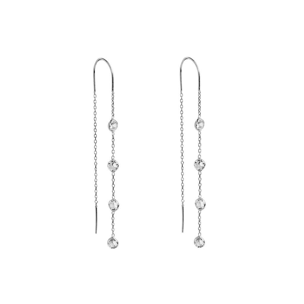 Keva thread hook crystal earrings | MEZI